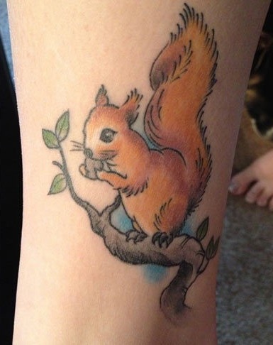 Κινούμενα σχέδια στυλ σκίουρος τατουάζ