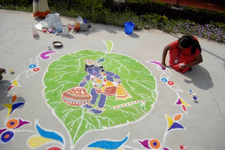 Σχέδιο Diwali Bal Krishna Rangoli
