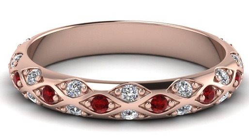 Ruby -Rose Gold - Solitaire -rannerengas