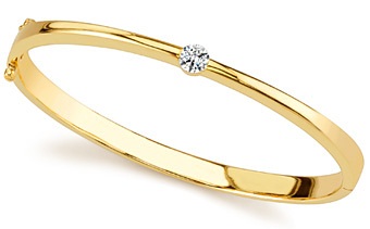 Solid Gold Band με Solitaire Diamond