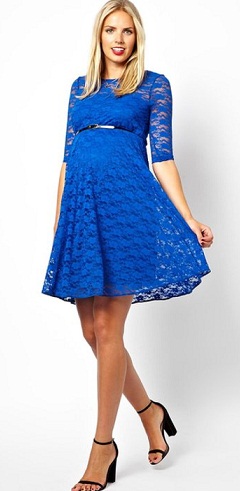 Φόρεμα κοκτέιλ εγκυμοσύνης σε μπλε χρώμα