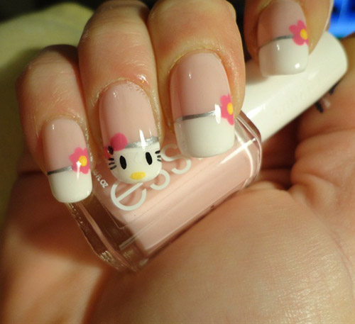 Easy Hello Kitty Nail Art
