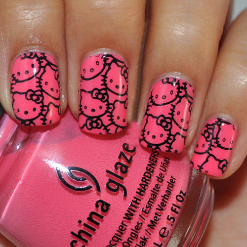 Fancy Hello Kitty Nail Art