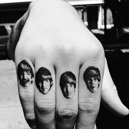 Μοναδικό σχέδιο τατουάζ Beatles