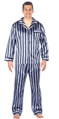 Miesten kontrastiputkimustyylinen satiinipyjama