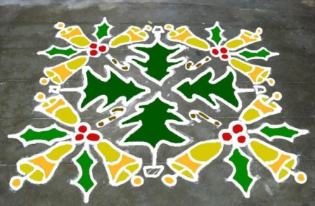 Yksinkertainen joulun Rangoli -muotoilu