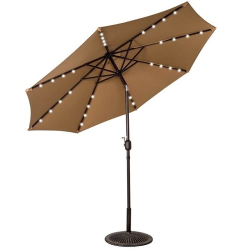32 LED -valaistua patio -sateenvarjoa