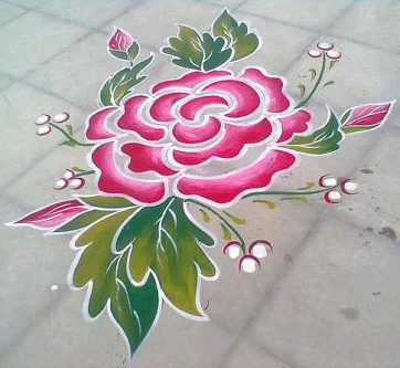 Λουλούδι Rangoli Σχέδιο