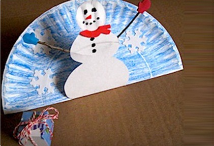 Paperilevy Pop up Snowman Crafts