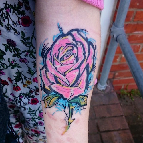 Graffiti Rose Tatuointisuunnittelu