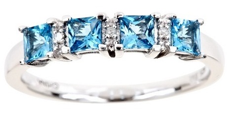Topaz Diamond Princess leikattu sormus