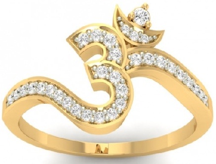 Om Designer Gold Ring