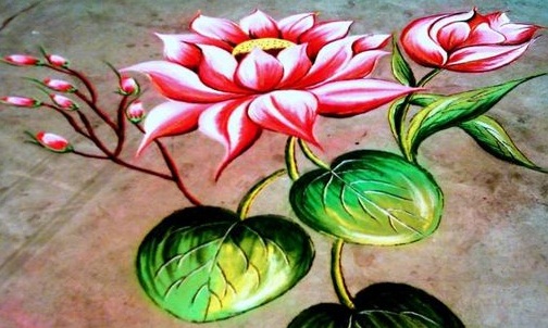 Λουλούδι 3D Rangoli Σχέδιο