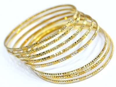 Cut Work Design on The Rolled Gold Bangles