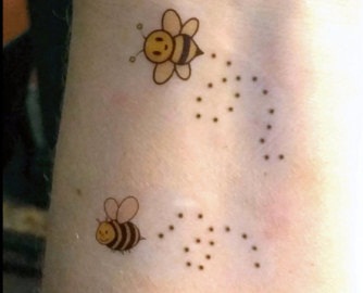 Yksinkertaiset hunajamehiläisten väliaikaiset tatuoinnit