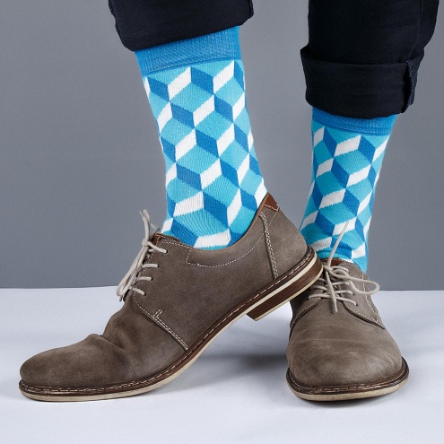 Siniset ja valkoiset miesten värilliset sukat