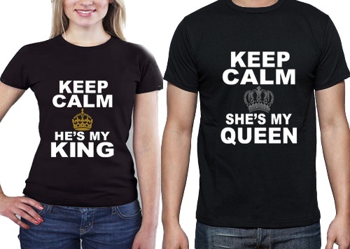 Keep Calm King and Queen T-paita