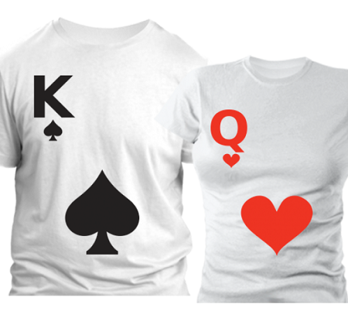 K & amp; Μπλουζάκι Q Heart and Spade Print
