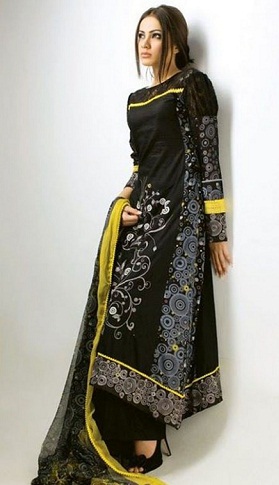 Tyylikäs musta pitkä Salwar Kameez Design