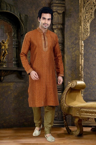 Orange Ethnic Wear Kurta για Diwali