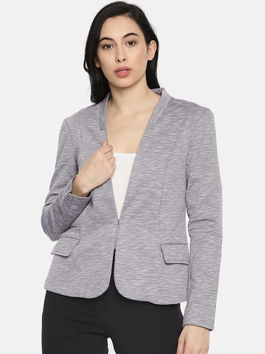 Ladies Light Grey Solid Blazer της Vero Moda