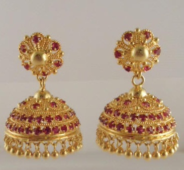 Ινδικό σχεδιαστή Gold Jhumkas Κοσμήματα