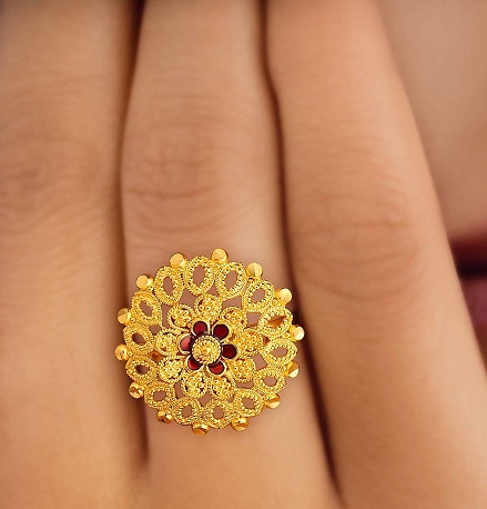 Designer Gold Ring for Bridal