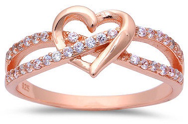 Rose Gold Couple Promise Rings