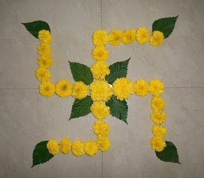Σχέδιο λουλουδιών Rangoli