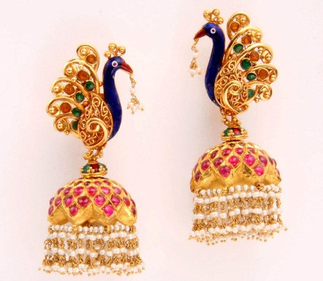 ναός-κοσμήματα-jhumka-awesome-peacock-jhumkas-3