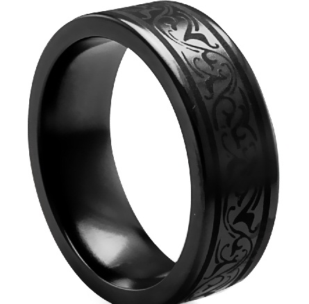 Μαύρο δαχτυλίδι τιτανίου για άνδρες