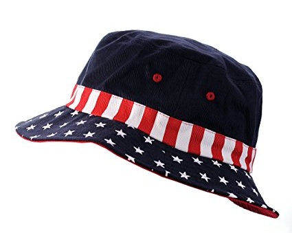 Amerikan isänmaalliset tähdet ja raidat ämpäri hatut