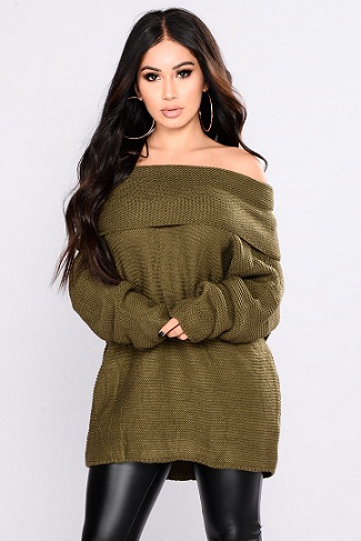 Off the Shoulder Oversized Sweater