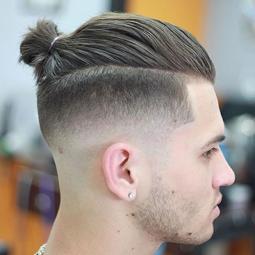 High Skin Fade with Top Knot