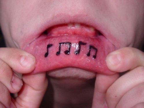 Musical Mouth Tattoo Design