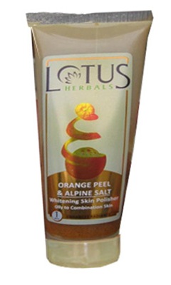 Lotus Herbals Orange Peel ja Alpine Salt Whitening ihon kiillotusaine