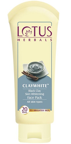 Lotus Herbals Clay Λευκό Μαύρο Πήλινο Λευκαντικό προσώπου πακέτο προσώπου