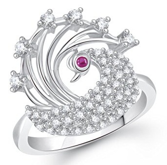 Ασημένιο διαμαντένιο δαχτυλίδι για γυναίκες
