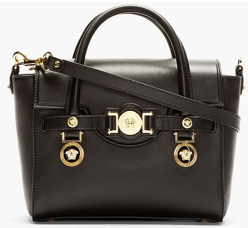 Μαύρη δερμάτινη τσάντα Versace