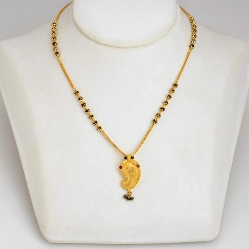 Gold Leaf Style Light Weight Mangalsutra
