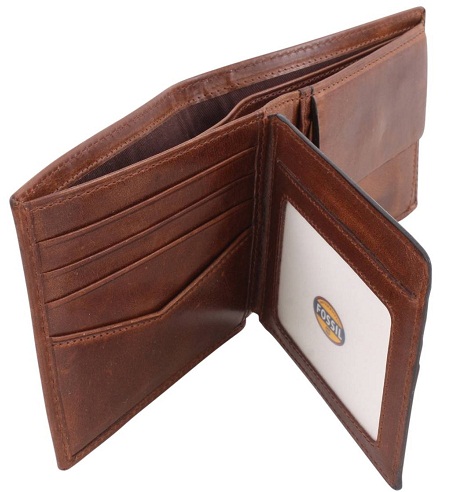 Ανδρικό πορτοφόλι τσέπης με διπλό νόμισμα