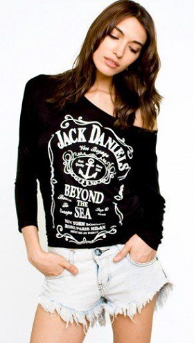 Γυναικείο πουκάμισο Off Shoulder Jack Daniel