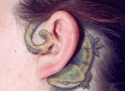 Pelottava Gecko Tattoo Design