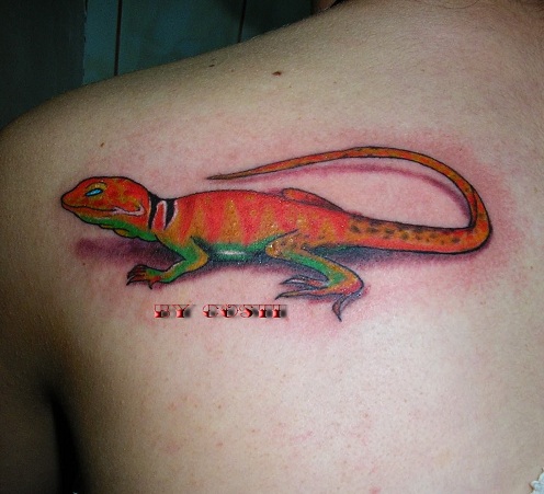 3D Gecko Tatuointisuunnittelu