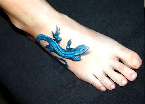 Mahtava sininen Gecko -tatuointisuunnittelu