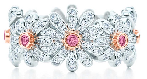 Δαχτυλίδι Daisy με ροζ διαμάντι