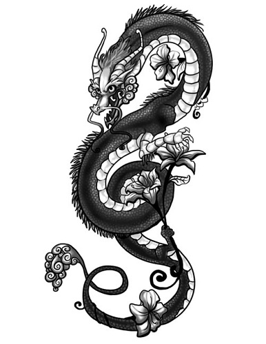 Υπέροχο σχέδιο γοτθικού τατουάζ Dragon