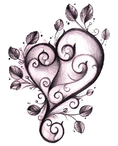 Εντυπωσιακό γοτθικό σχέδιο τατουάζ καρδιάς