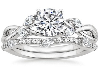 Σετ πανέμορφο σκαλιστό γαμήλιο δαχτυλίδι