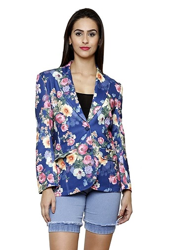 Regal Blue Scuba Blazer Jacket Lyhyt